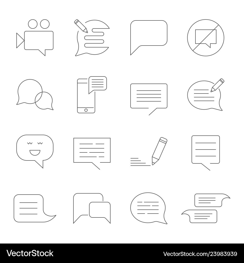 Set of message related line icons sms Set of message related line icons sms vector image