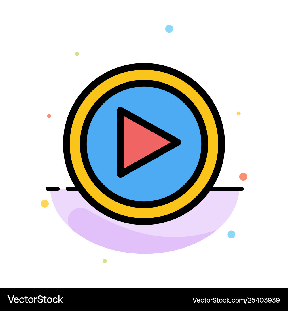 Video interface play user abstract flat color Video interface play user abstract flat color vector image