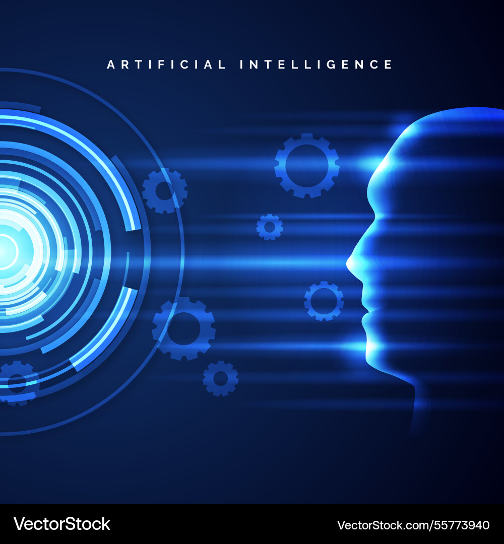 Artificial intelligence background in abstract Vector Image
