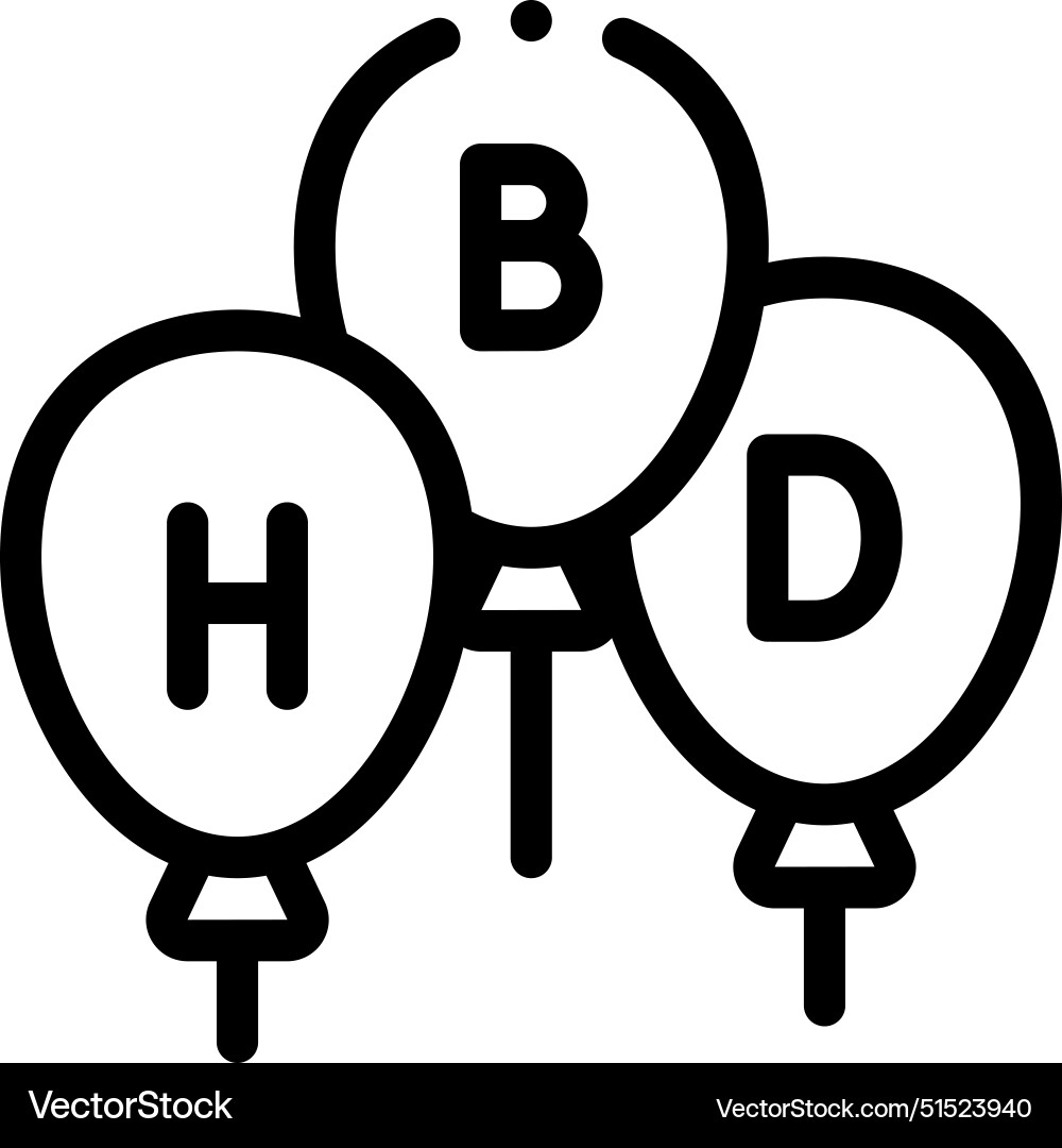 Balloons icon thin linear style design isolated Vector Image