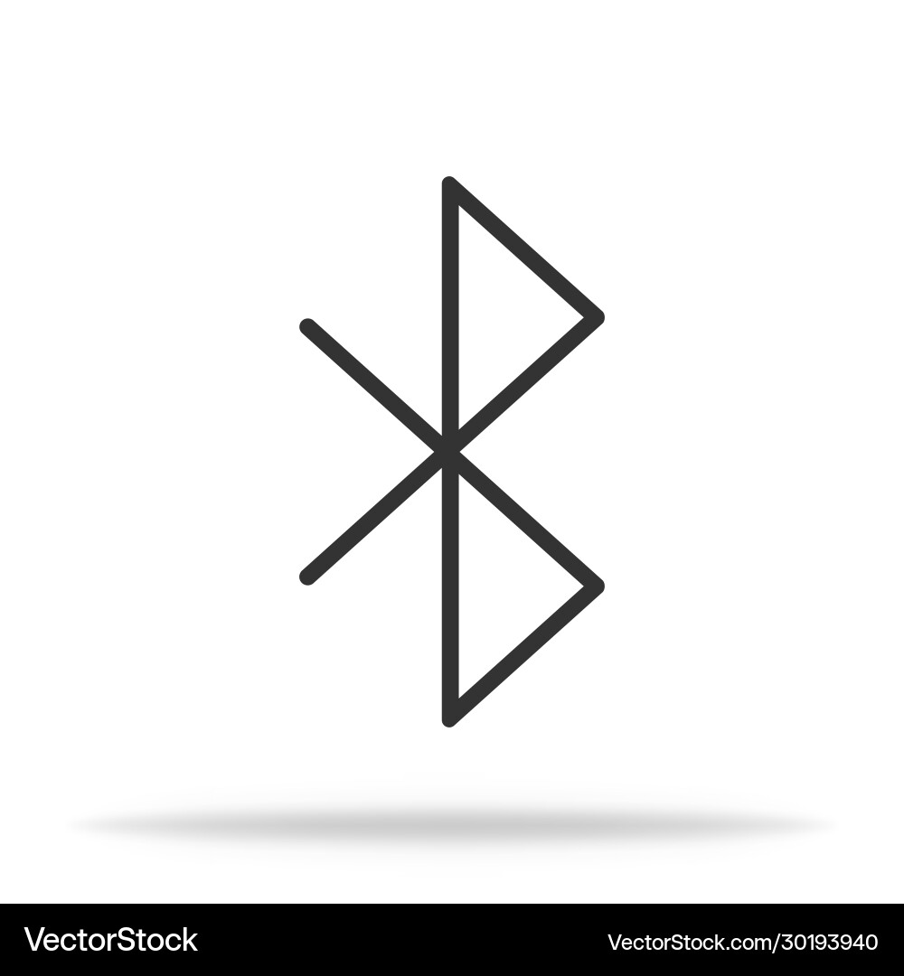 Bluetooth icon with shadow connection Vector Image
