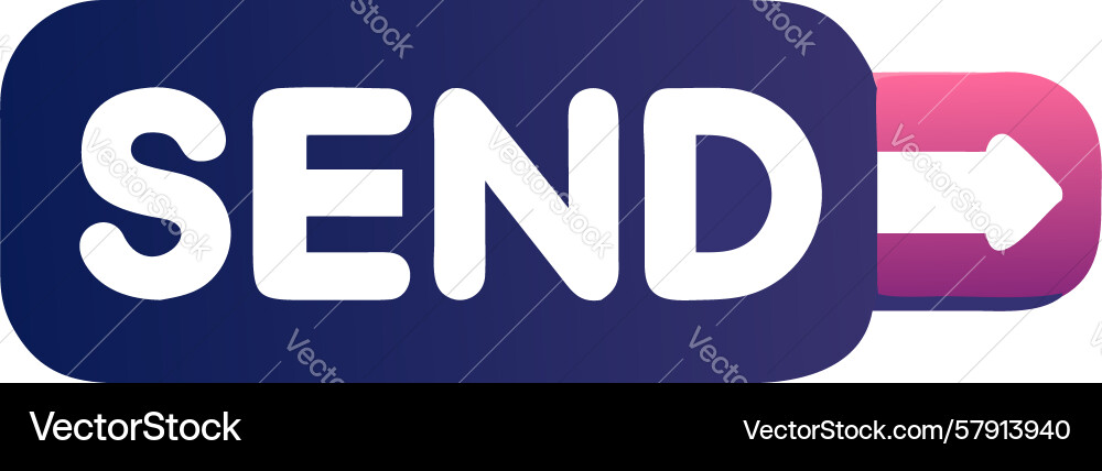 Bold send button with right-pointing arrow design vector image