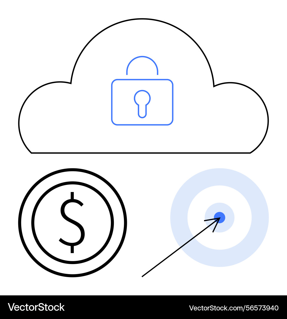 Cloud security with financial and target Cloud security with financial and target vector image