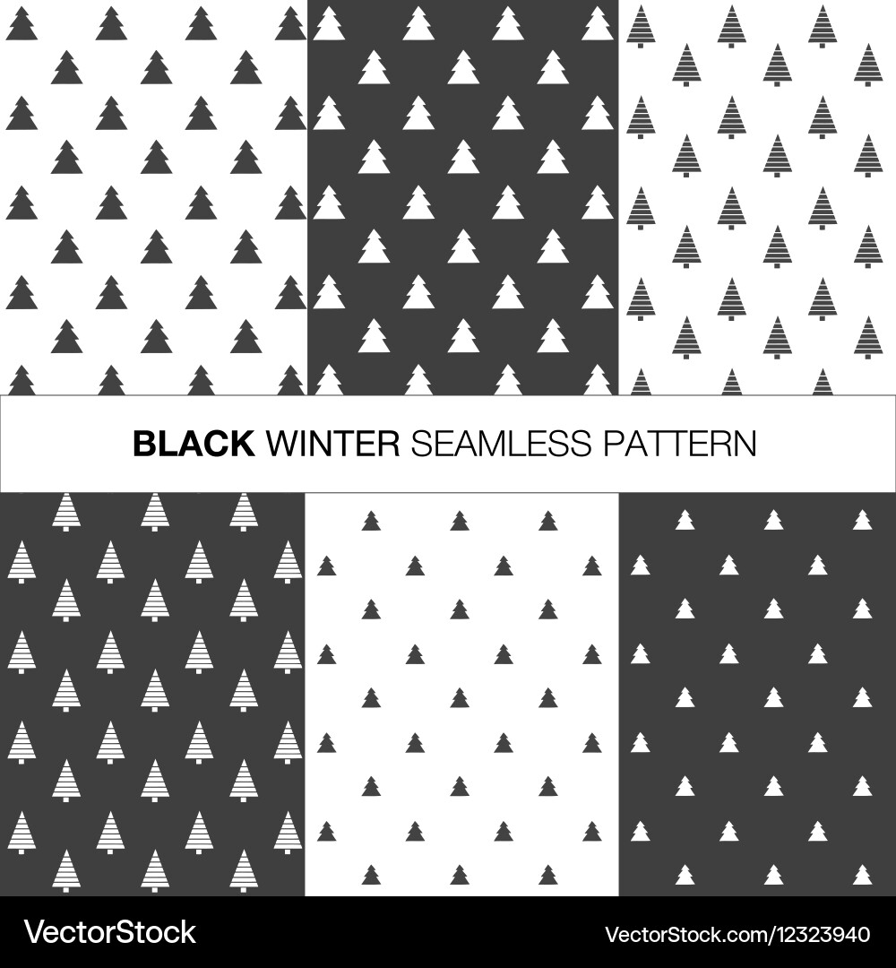 Collection of seamless pattern with trees Vector Image