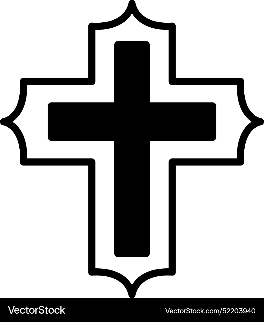 Cross in line icon style Vector Image