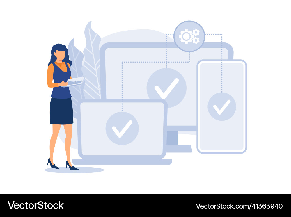 Cross platform development flat modern design Cross platform development flat modern design vector image
