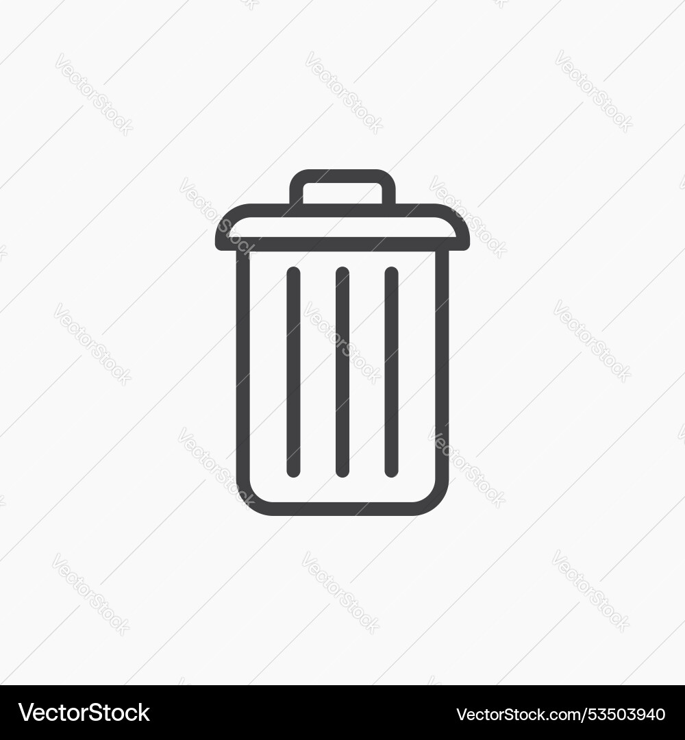 Deleteline in thin line black color flat simple Vector Image