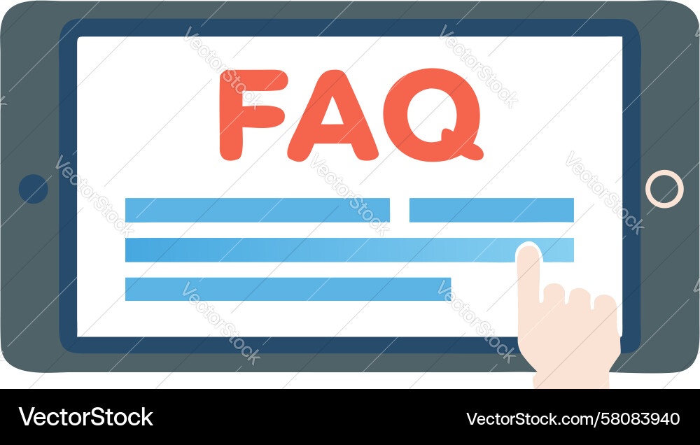 FAQ Tablet Interface Vector Image