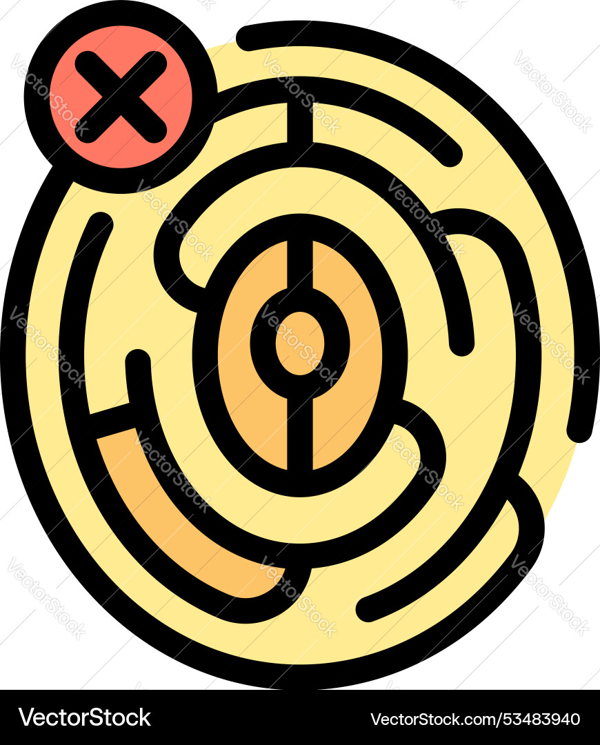 Fingerprint scan showing denied access Fingerprint scan showing denied access vector image