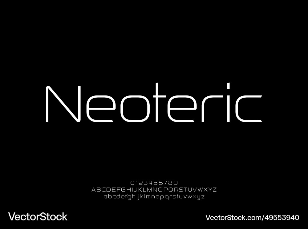 Futuristic minimalist style alphabet display font vector image
