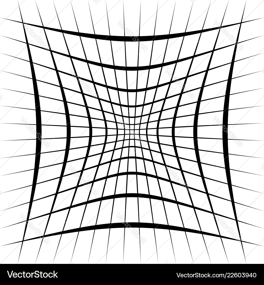 Grid mesh lattice with distortion warp effect Grid mesh lattice with distortion warp effect vector image