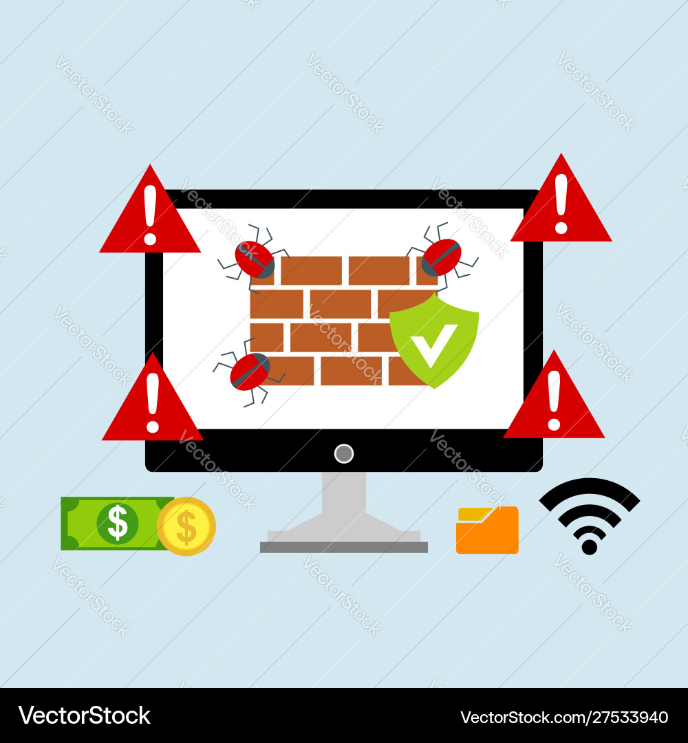 Hacker activity computeralert notification Hacker activity computeralert notification Vector Image