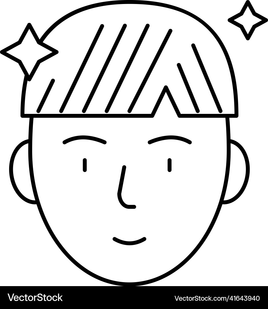 Man after keratin used line icon Man after keratin used line icon Vector Image