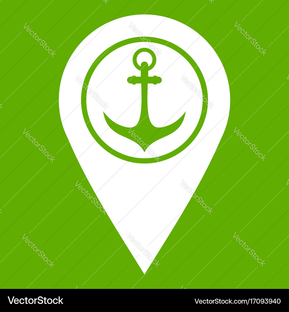 Map pointer with symbol anchor and sea port icon vector image