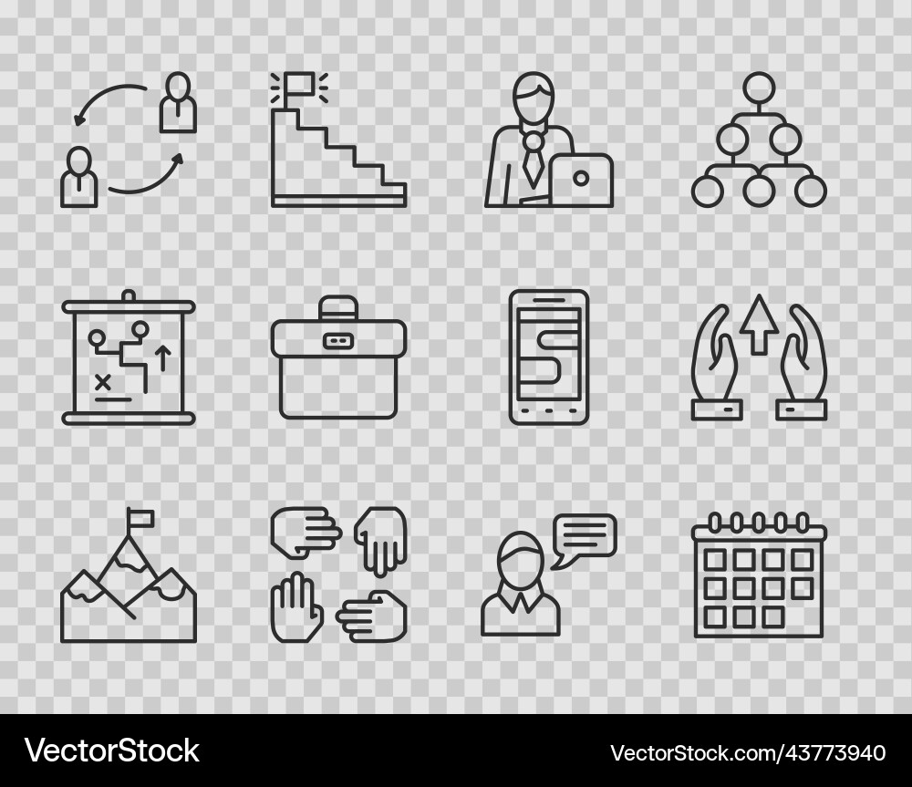 Set line mountains with flag calendar Set line mountains with flag calendar vector image