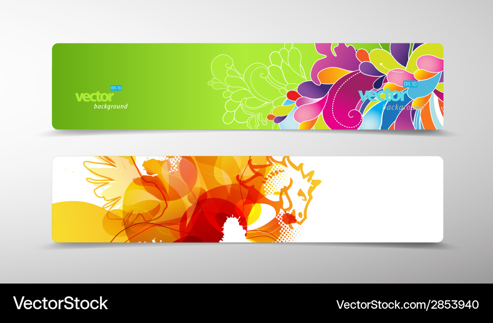 Set of abstract colorful web headers vector image