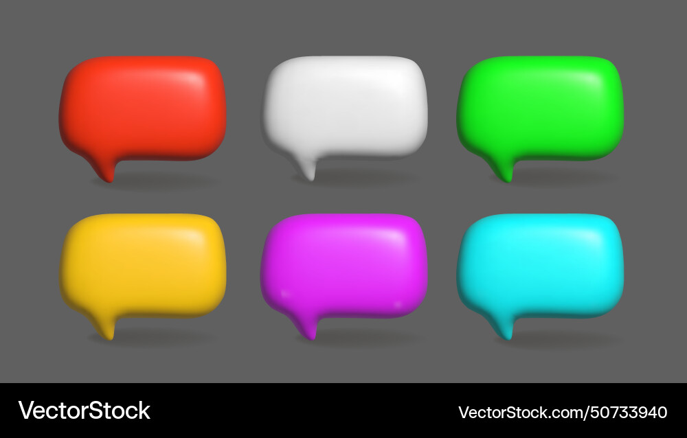 Speech bubbles colorful set dialogue bubble icons Vector Image