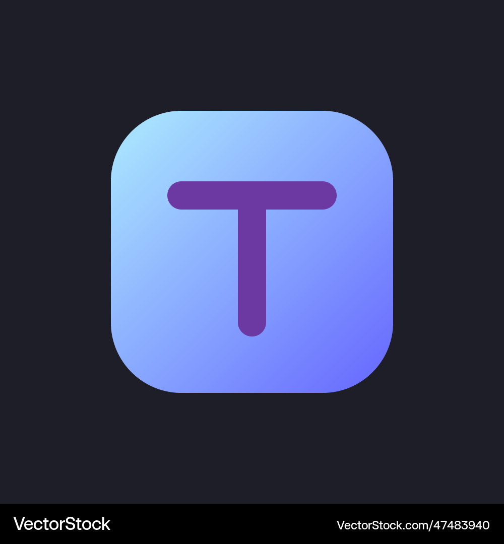 Text overlay flat gradient fill ui icon for dark Text overlay flat gradient fill ui icon for dark vector image