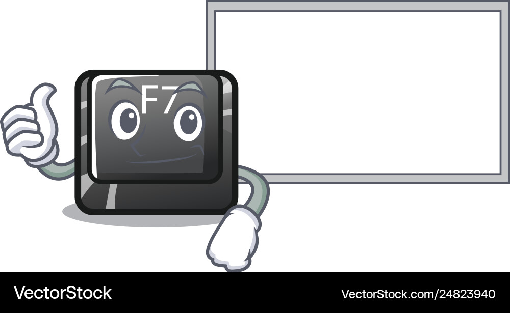 Thumbs up with board f7 button installed Thumbs up with board f7 button installed Vector Image