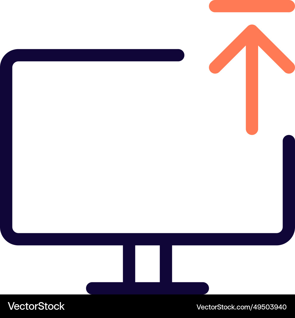 Transferring and displaying data on the monitor vector image