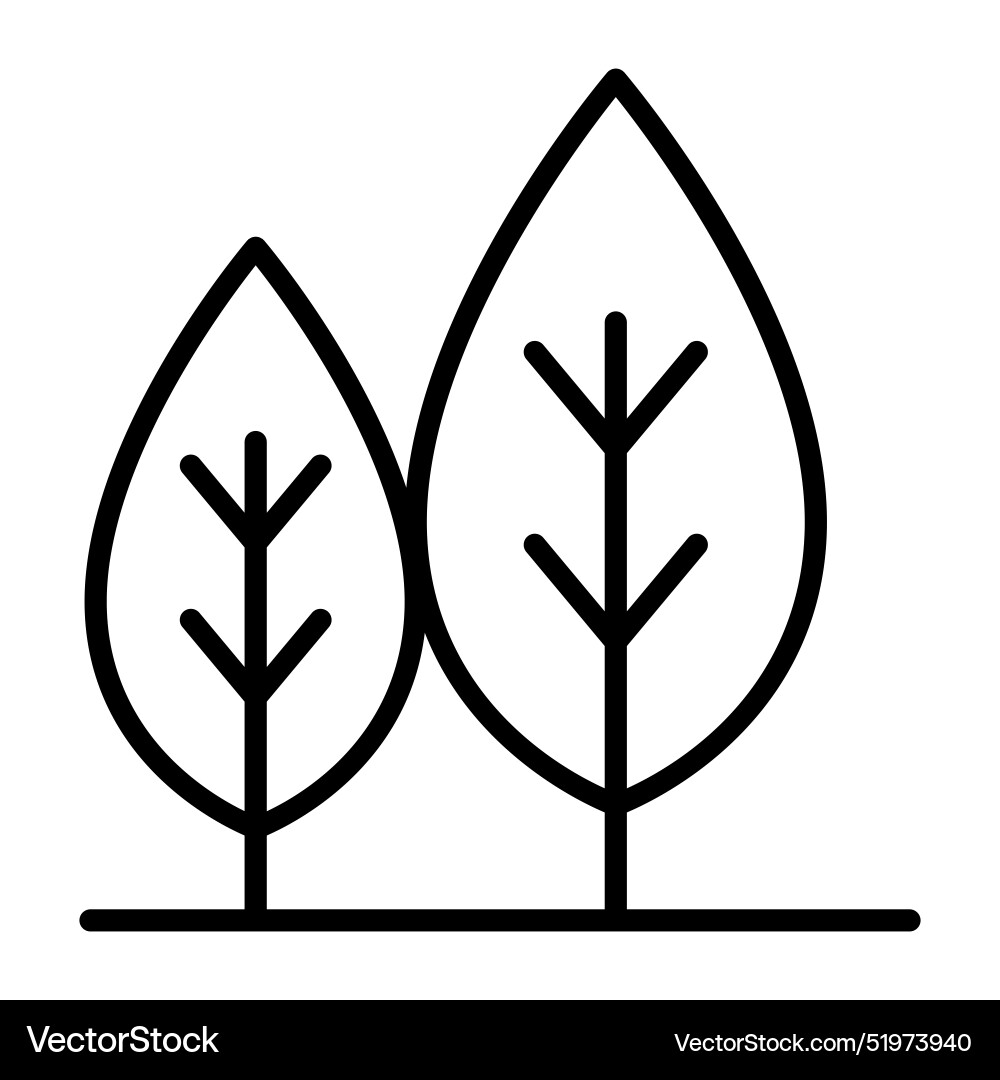 Tree icon in thin line style graphic design Vector Image