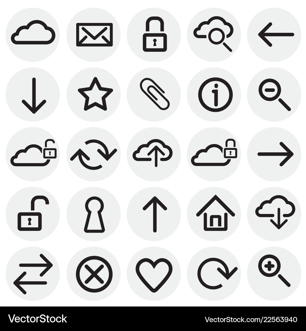 Web developer basic set on circles white Web developer basic set on circles white Vector Image
