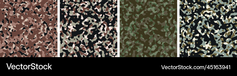 4 camouflage background set pattern design 4 camouflage background set pattern design vector image