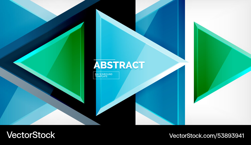 Abstract background - colorful triangles with 3d Vector Image
