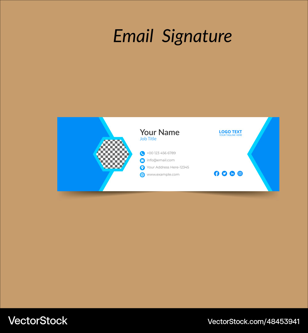 Elegant email signature template design Elegant email signature template design vector image