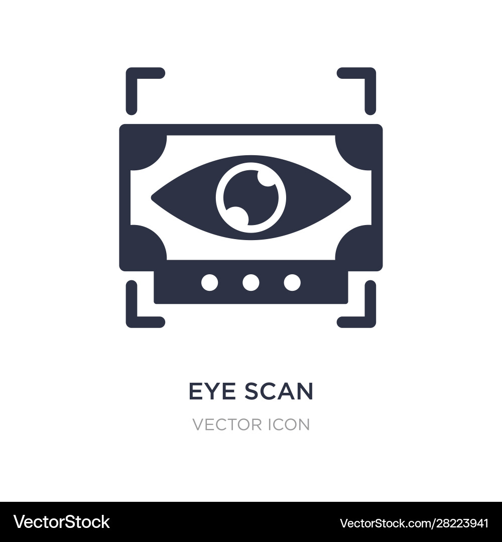 Eye scan icon on white background simple element Eye scan icon on white background simple element Vector Image