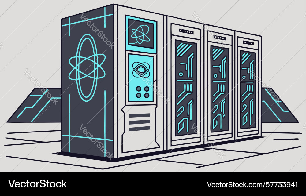High-density server racks in a data center design vector image
