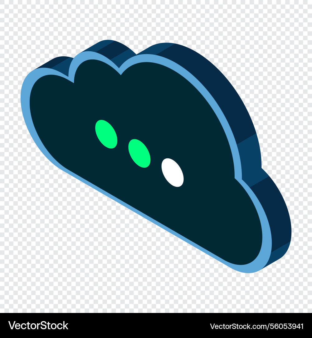Isometric cloud database computing and file Isometric cloud database computing and file vector image