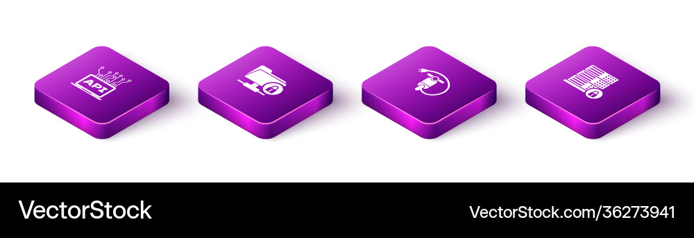 Legen Sie isometric computer api interface ftp Ordner Legen Sie isometric computer api interface ftp Ordner vektorbild