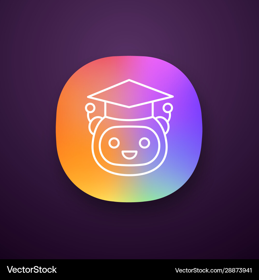 Machine learning app icon vector image