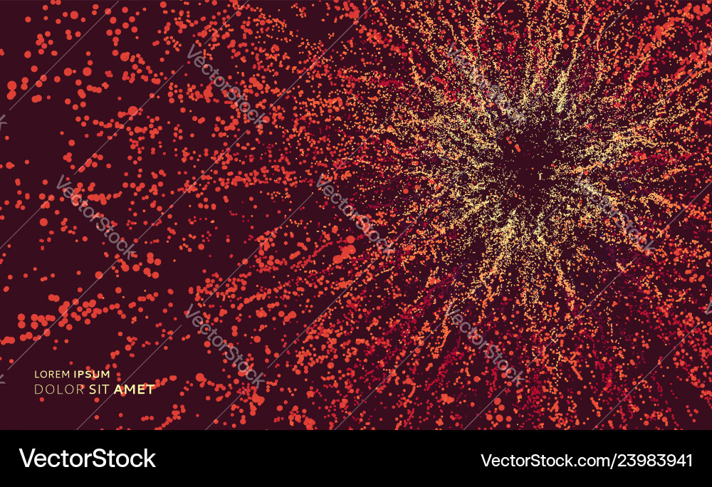 Point explode array dynamic emitted particles 3d Point explode array dynamic emitted particles 3d vector image
