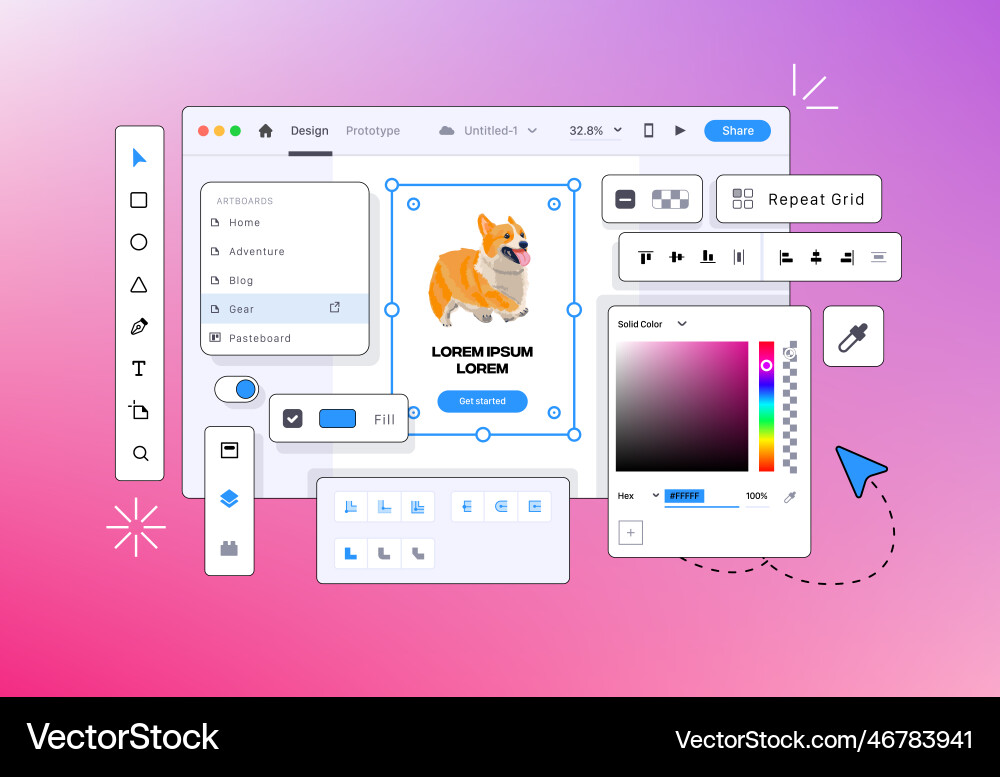 Program for web designers application Program for web designers application vector image