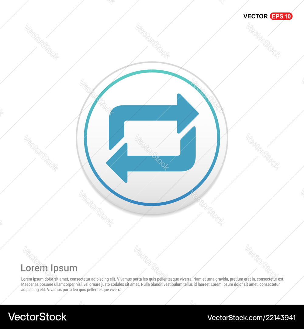Reload icon - white circle button Reload icon - white circle button vector image