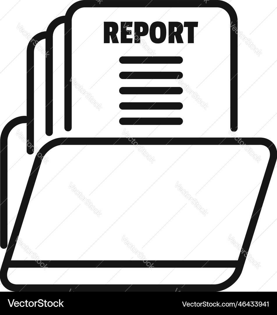 Report data folder icon outline business Report data folder icon outline business vector image
