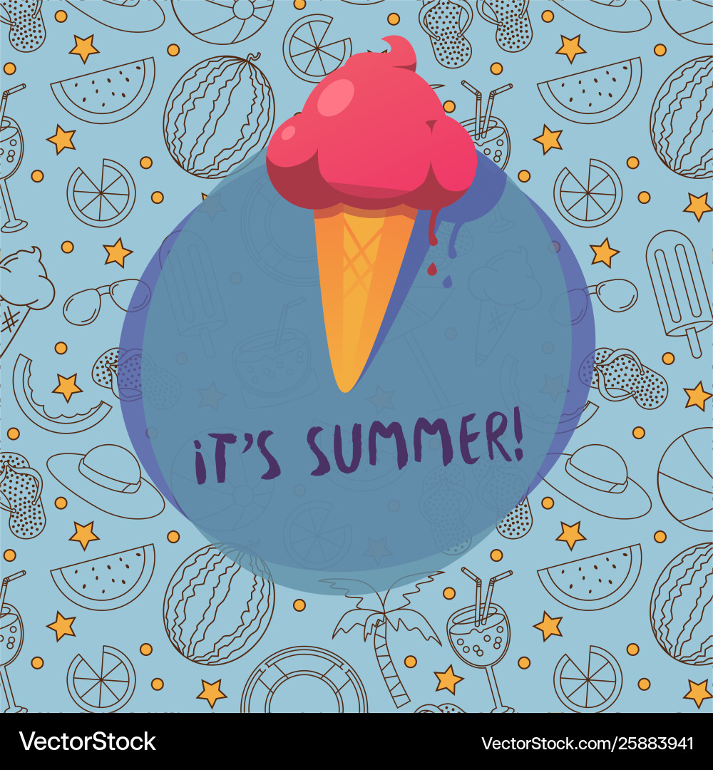 Seamless summer pattern with beach elements Vector Image