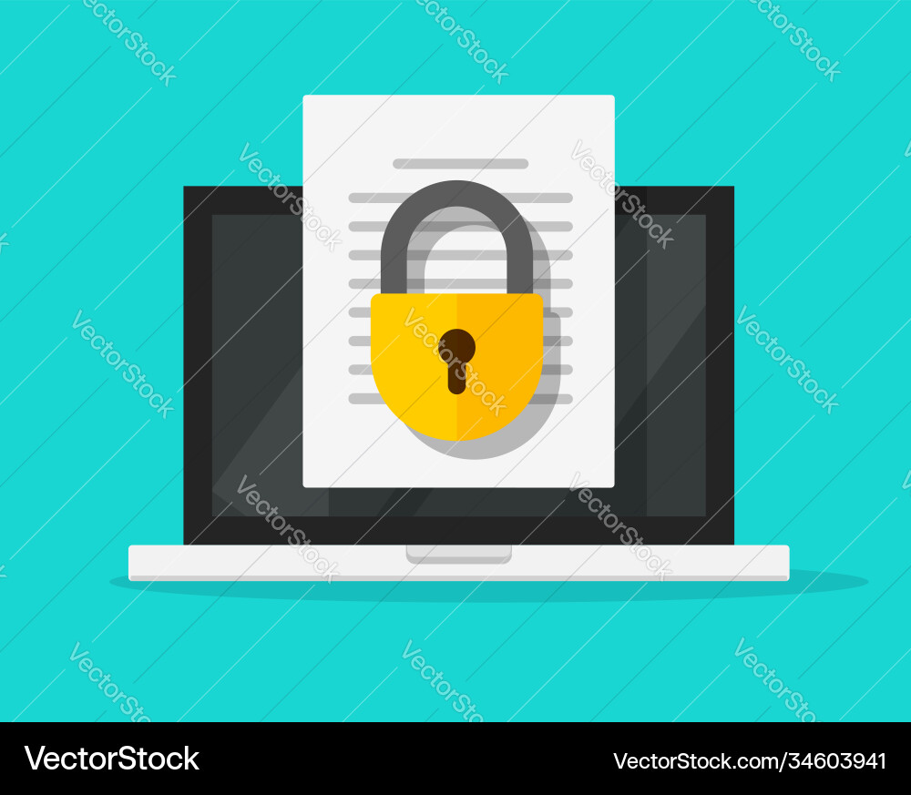 Secure confidential document online access Secure confidential document online access vector image