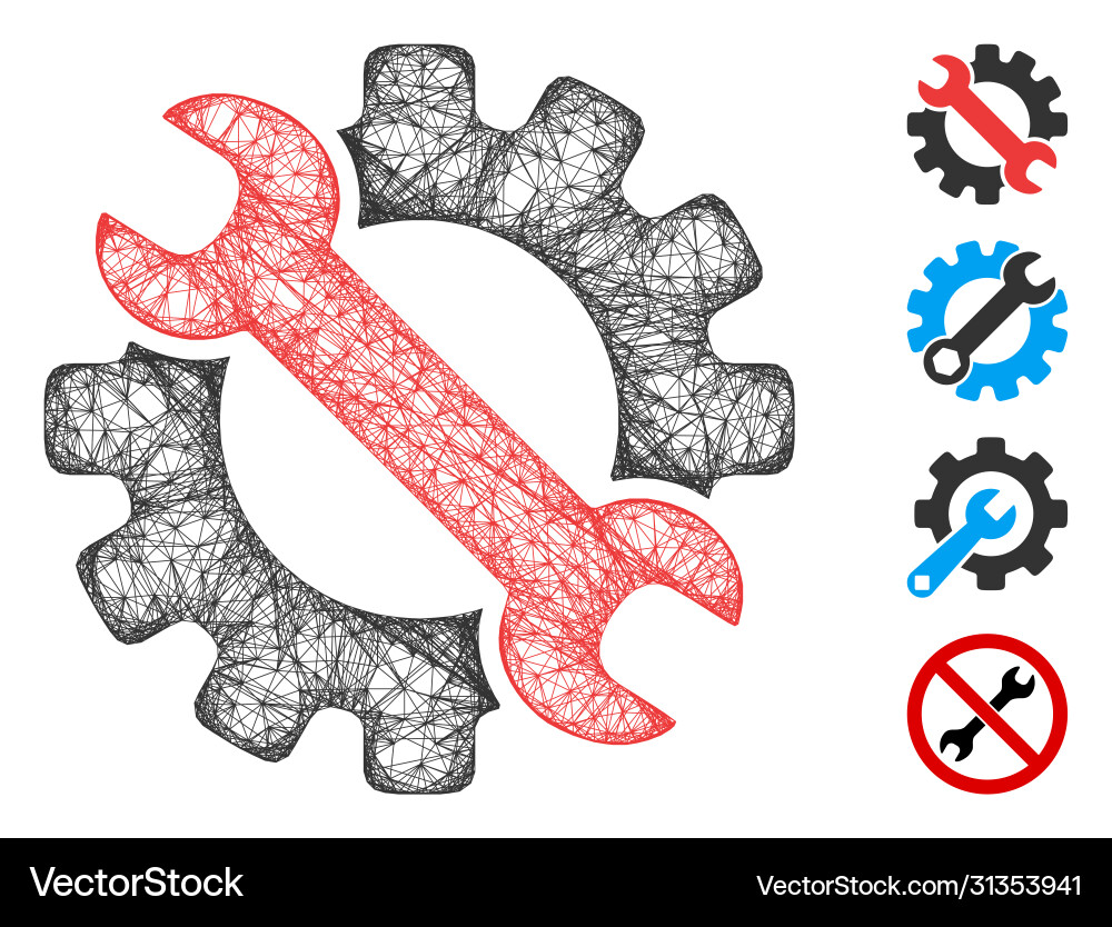 Service tools web mesh Service tools web mesh vector image