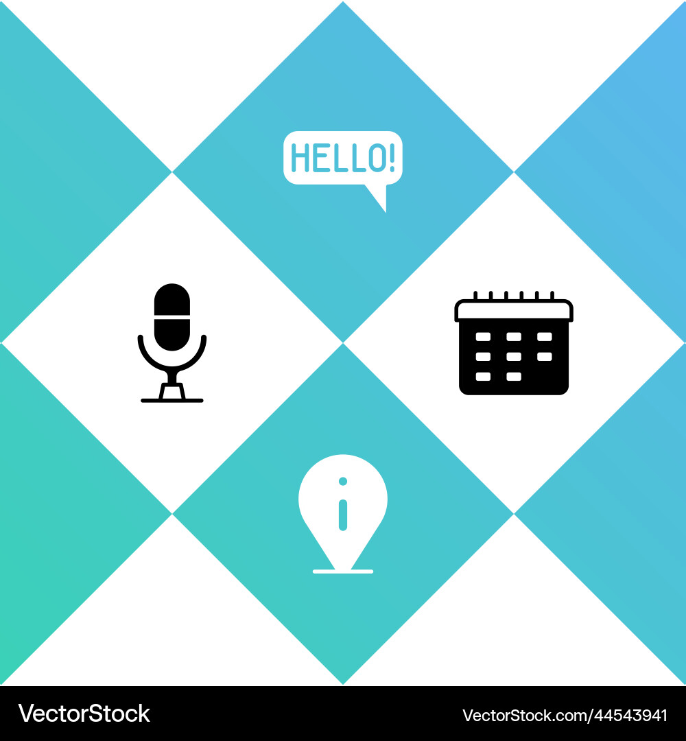 Set microphone voice device information hello Vector Image