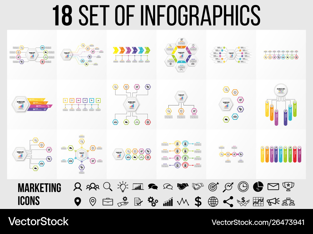 Set of infographics elements design template Set of infographics elements design template vector image