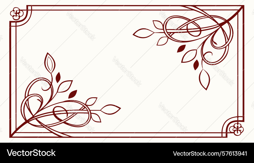 Simple elegant corner border with subtle swirls vector image