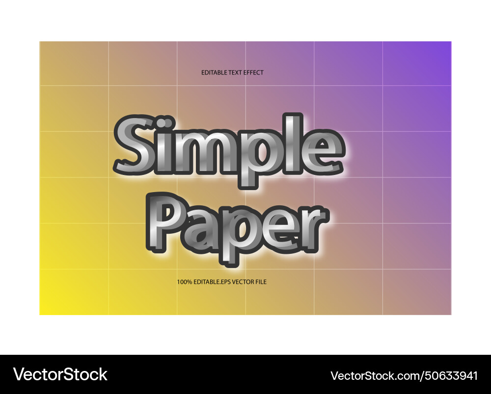 Simple paper editable text effect emboss gradient Simple paper editable text effect emboss gradient vector image