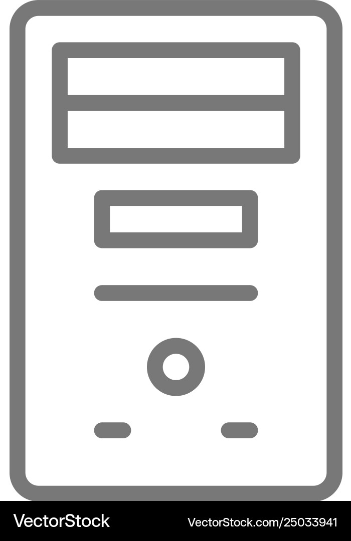 System unit computer case console line icon System unit computer case console line icon vector image