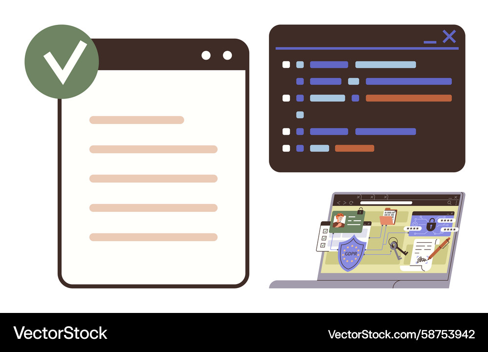 Code Editor Workflow Vektorbild