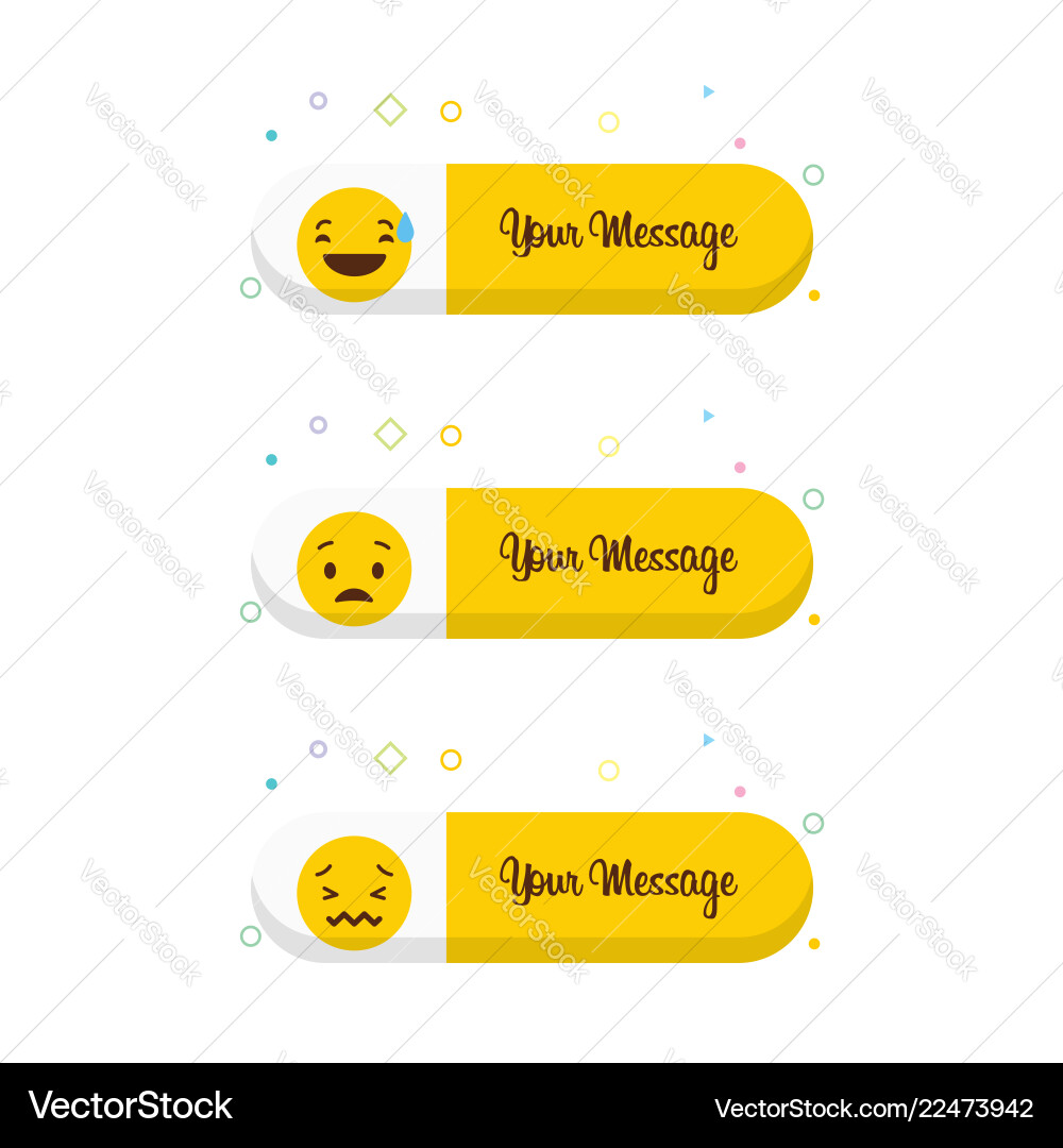 Emoji with your message design vector image