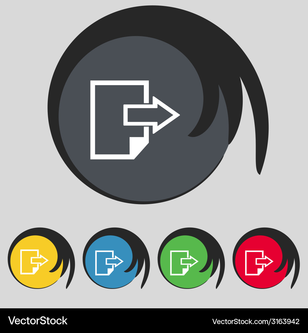 Export file icon document symbol set Vector Image