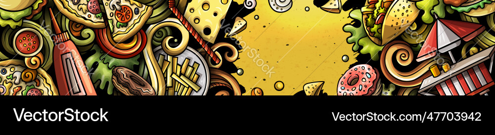 Fast Food Doodle Banner Vector Image